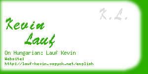 kevin lauf business card